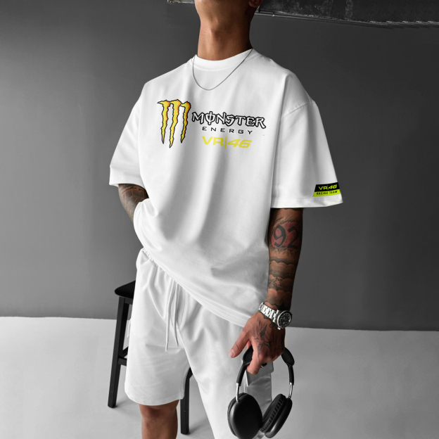 Unisex Casual Oversized 46 Racing Print Printed T-Shirt