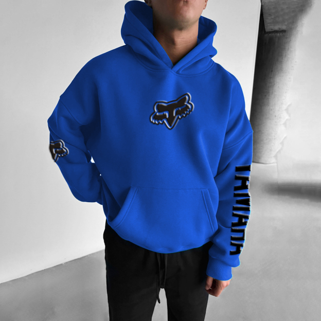 Men's Casual Racing Print Oversized Hoodie