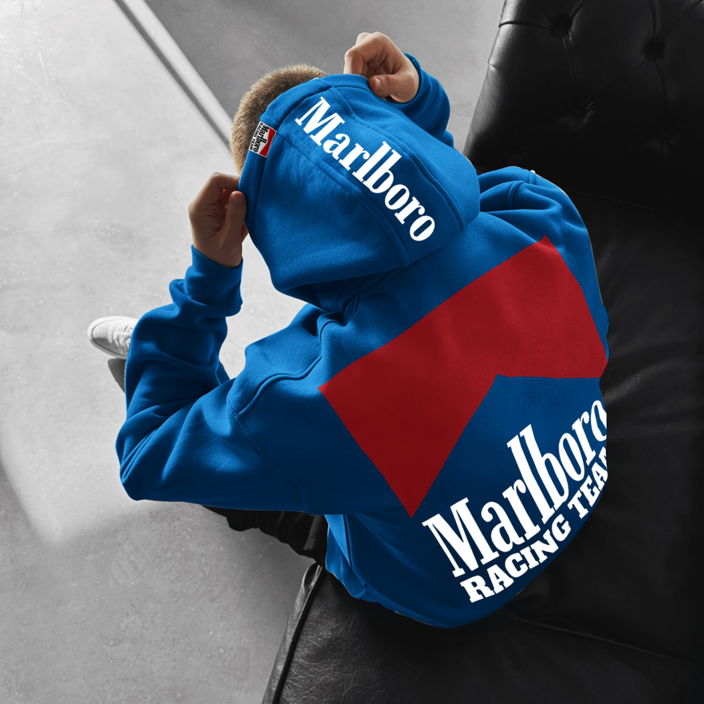 Oversized Hoodie Racing Graphic Print Hooded Sweatshirt