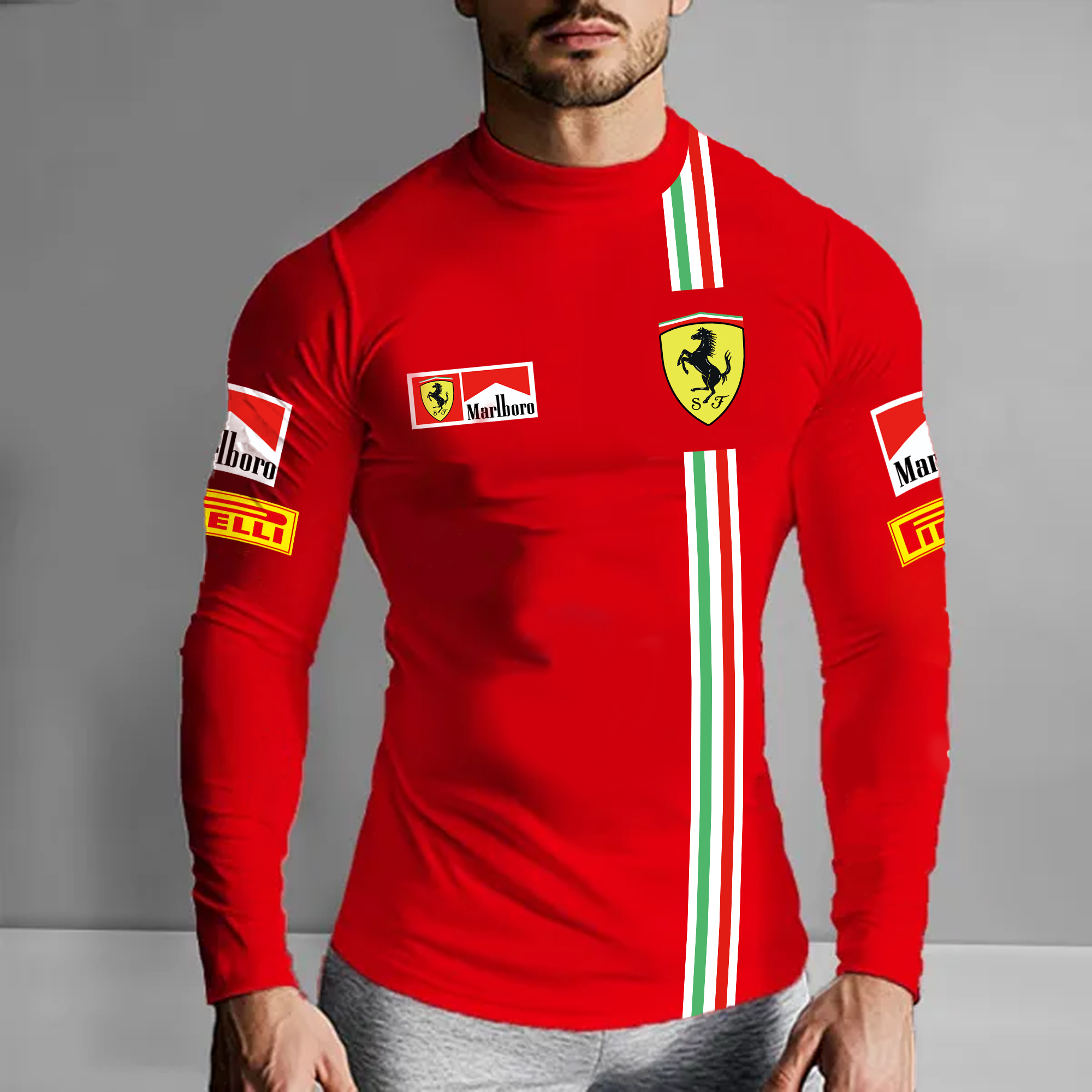 Unisex Racing Slim Compression Long Sleeve T-Shirt