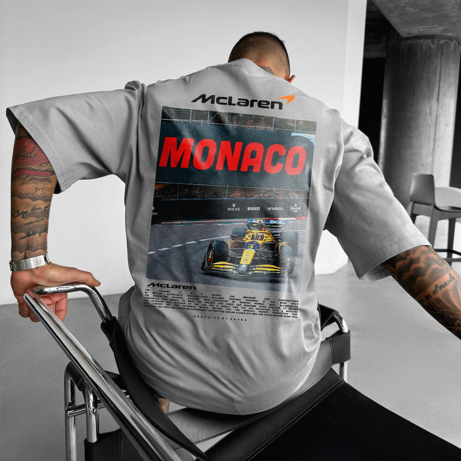 Monaco Circuit Lettering Print T-Shirt