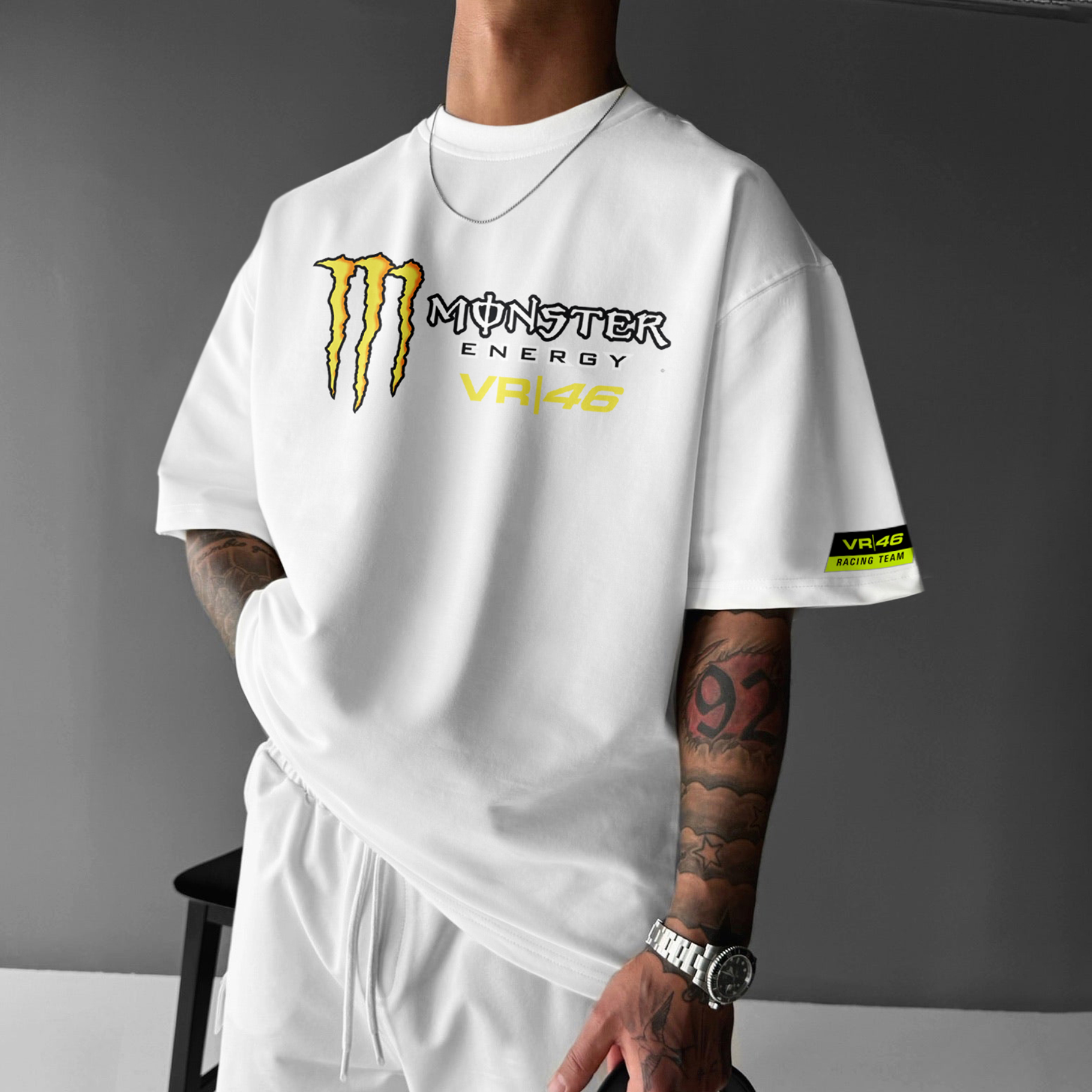 Unisex Casual Oversized 46 Racing Print Printed T-Shirt