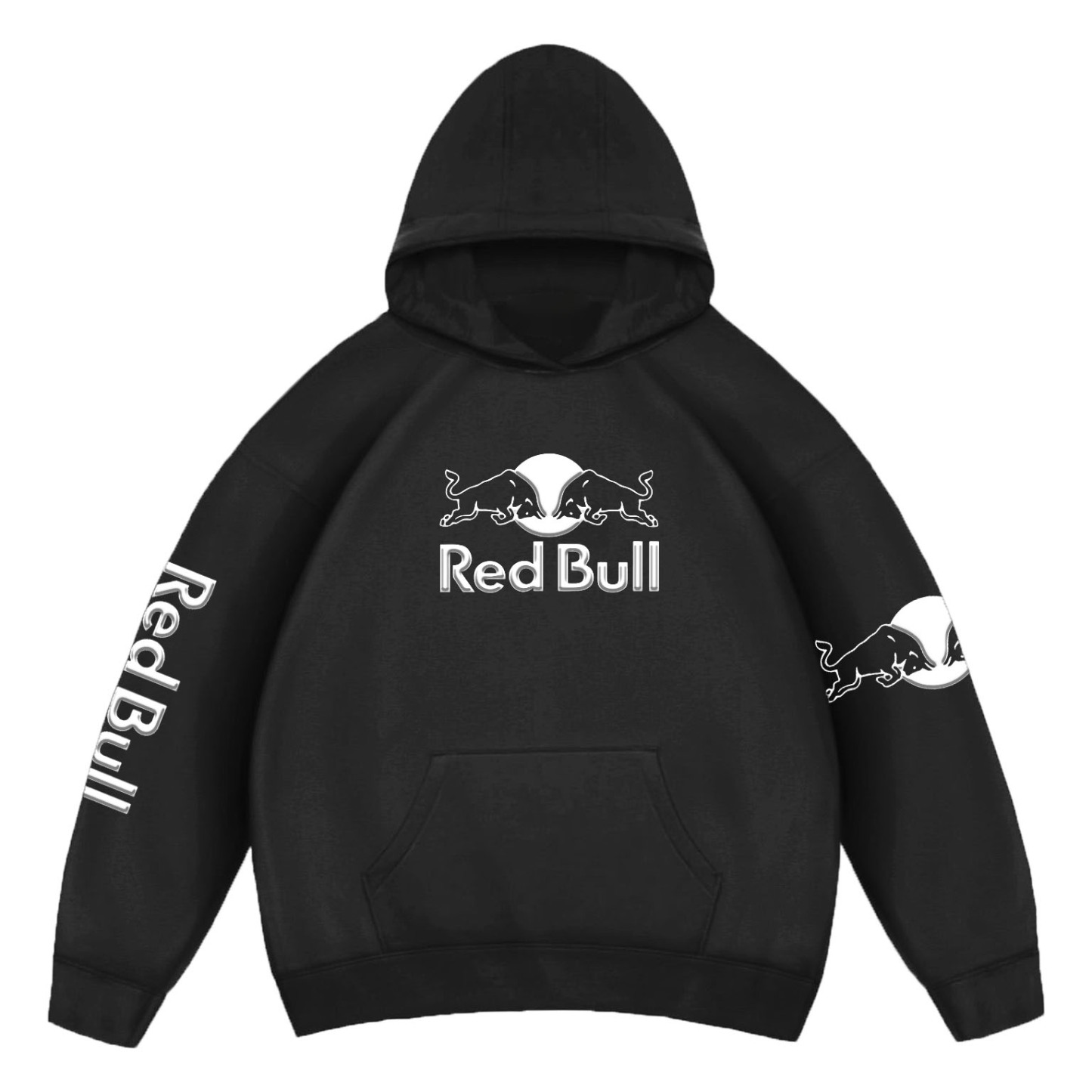 (Puff)Unisex Racing Foam Print Casual Autumn And Winter Oversized Hoodie