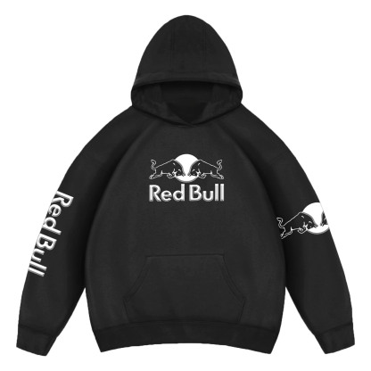 (Puff)Unisex Racing Foam Print Casual Autumn And Winter Oversized Hoodie