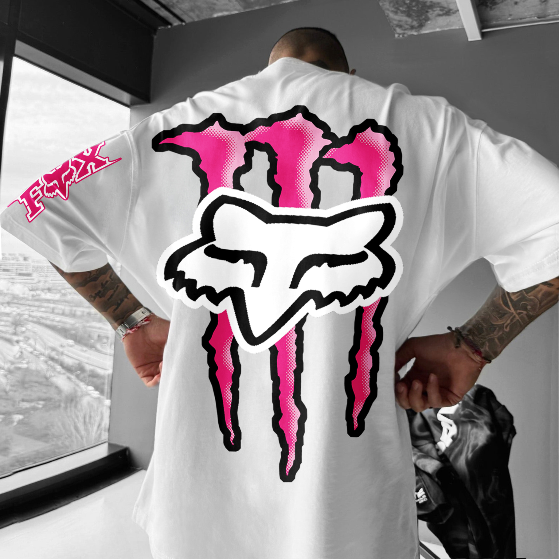 Unisex Casual Oversized Motorcycle Racing Print T-Shirt