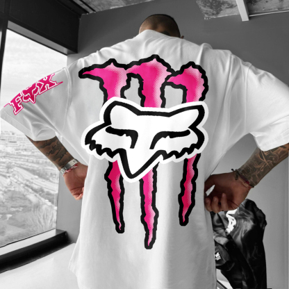 Unisex Casual Oversized Motorcycle Racing Print T-Shirt