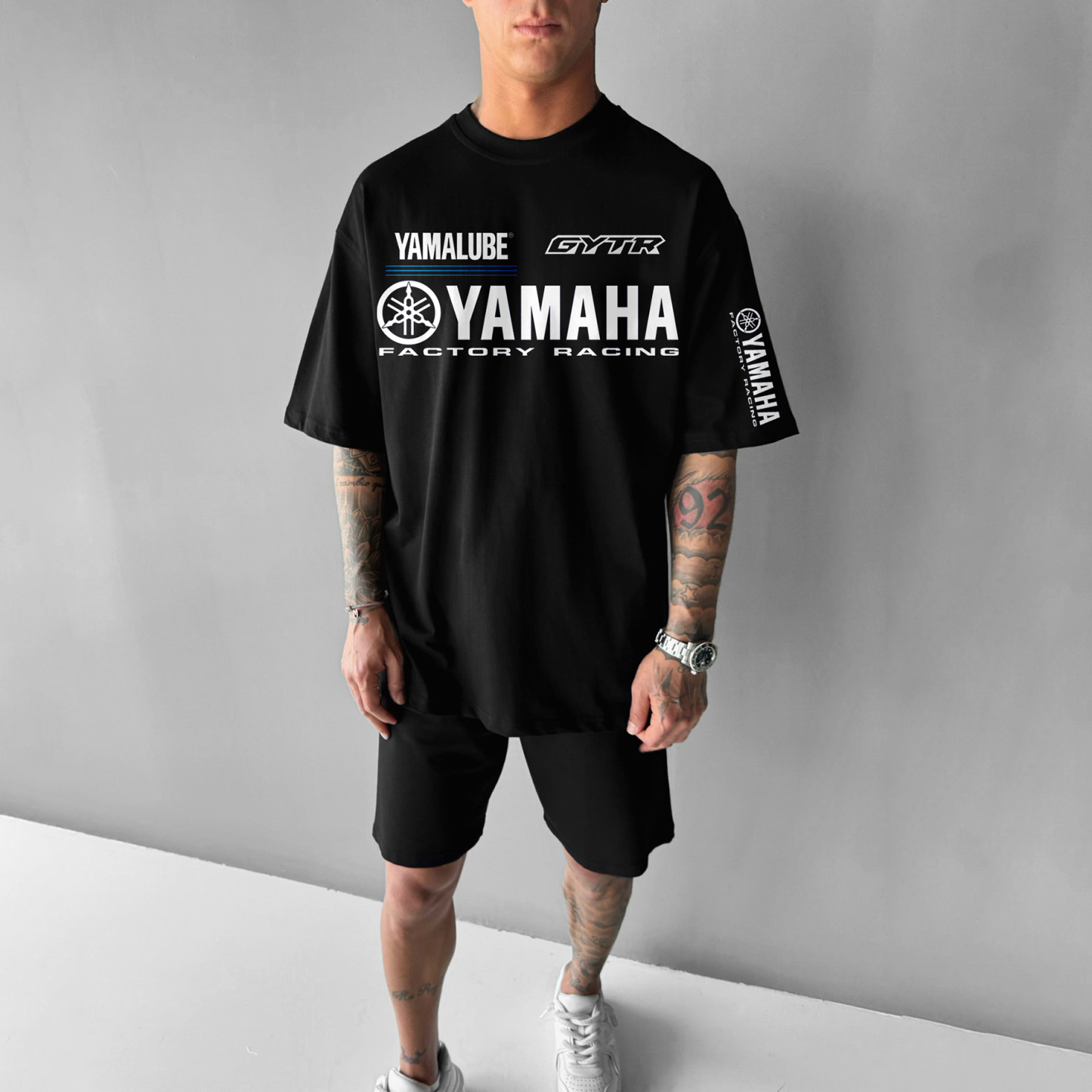 Unisex Casual Oversized Racing Print T-Shirt