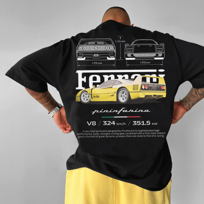 Casual Loose Racing Printed T-shirt