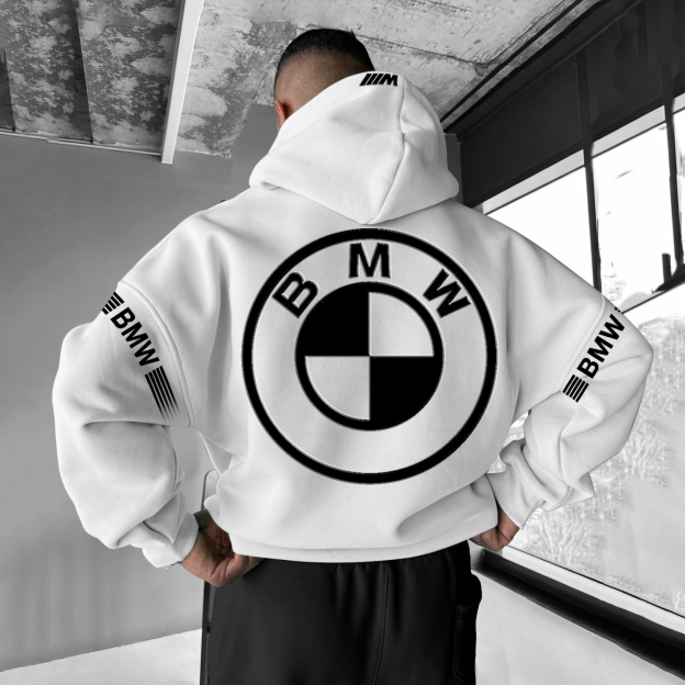 Men's Casual Car Logo Printed Oversized Hoodie