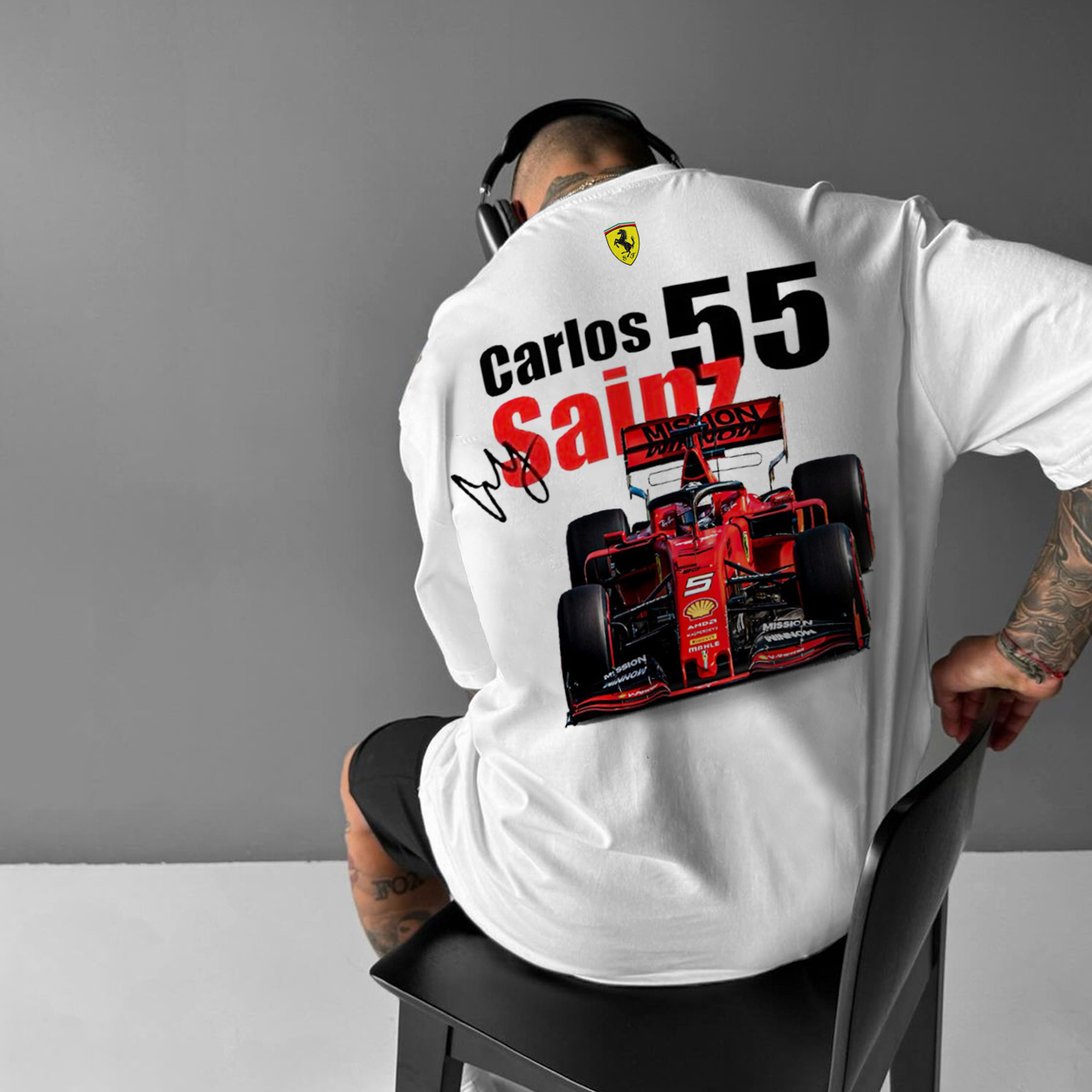 Unisex Racing Carlos Sainz 55 Oversized T-Shirt