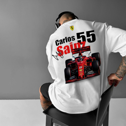 Unisex Racing Carlos Sainz 55 Oversized T-Shirt