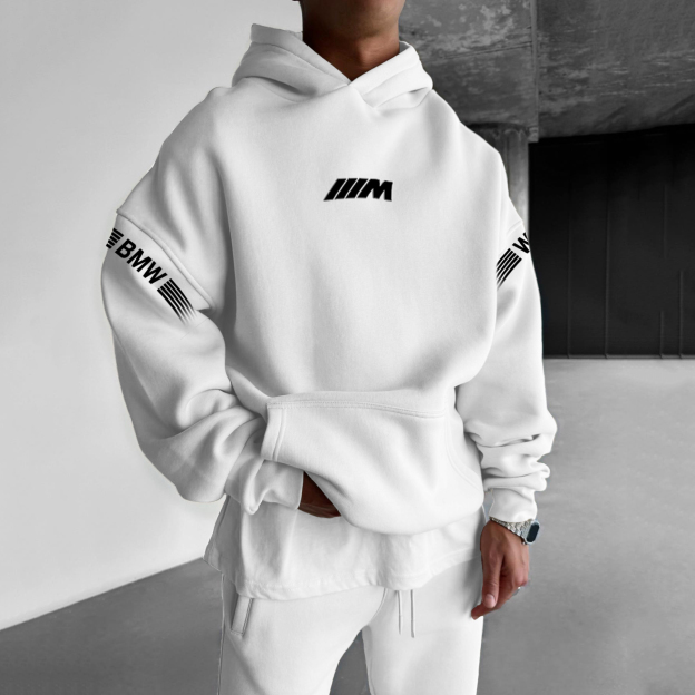 Men's Casual Car Logo Printed Oversized Hoodie