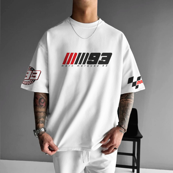 Unisex Oversized Motorcycle Racing No.93 Graphic Print T-Shirt
