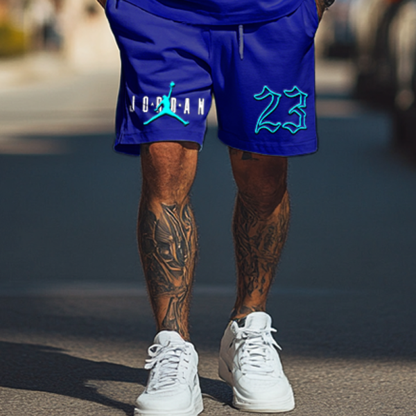 Unisex Basketball Late Night Blue Oversize T-shirt and Shorts Set