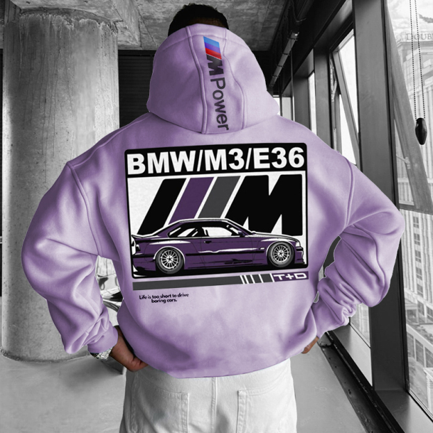 Casual Racing Poster Print Hoodie