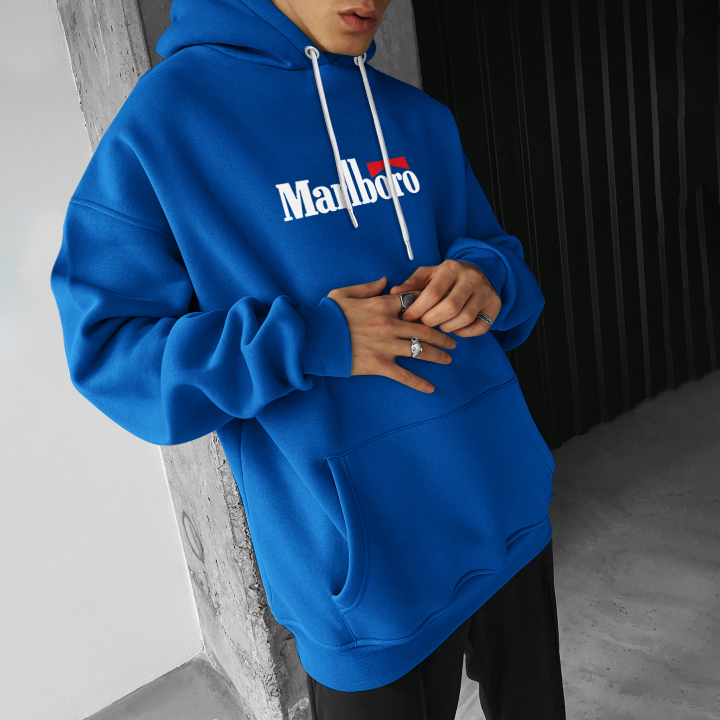 Oversized Hoodie Racing Graphic Print Hooded Sweatshirt