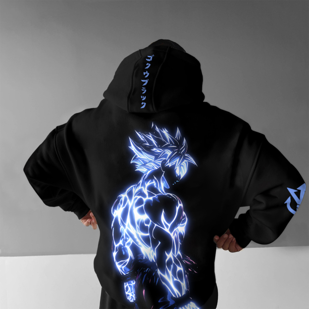 Unisex Anime Print Embroidered Casual Oversized Hoodie