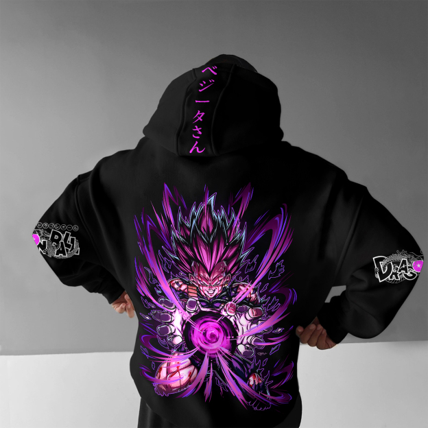 Unisex Anime Print Embroidered Casual Oversized Hoodie