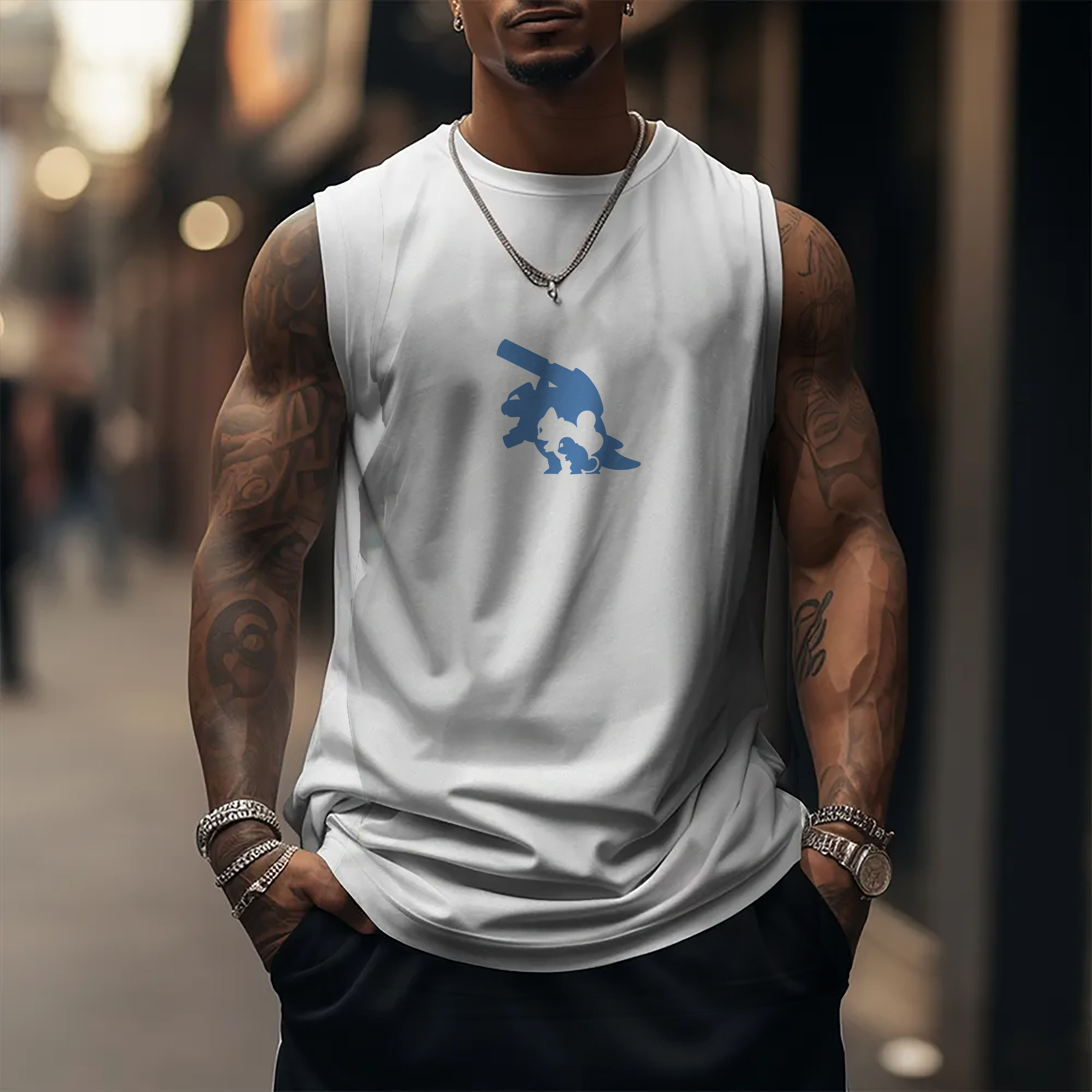 Unisex  Casual Anime  Tank Top