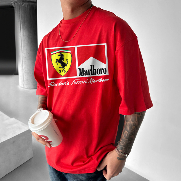 Unisex Casual Racing Print T-Shirt