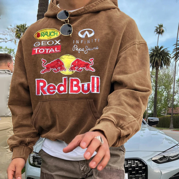 Racing Letter Graphic Print Street Leisure Oversized Hoodie
