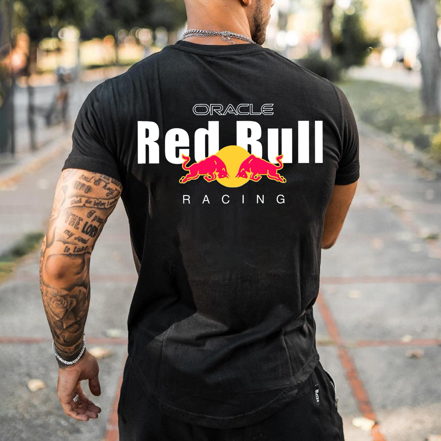 Casual Racing Print Tight T-shirt