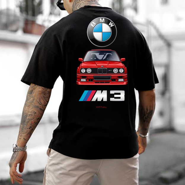 "" Racing Print Casual Sports Cotton T-Shirt