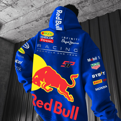 Casual Fashion Racing Print Oversized Hoodie
