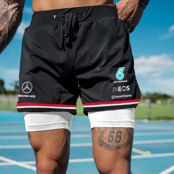 Outdoor casual racing print sports shorts