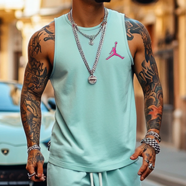 Unisex Basketball Mint Green Tank Top and Shorts Set