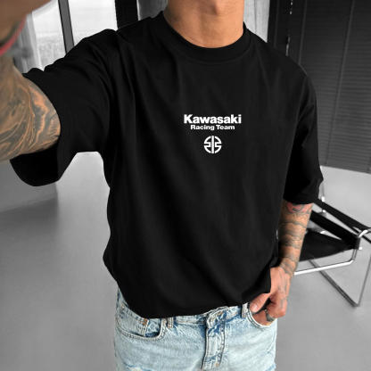 Motorcycle Lettering Printed Casual T-shirt