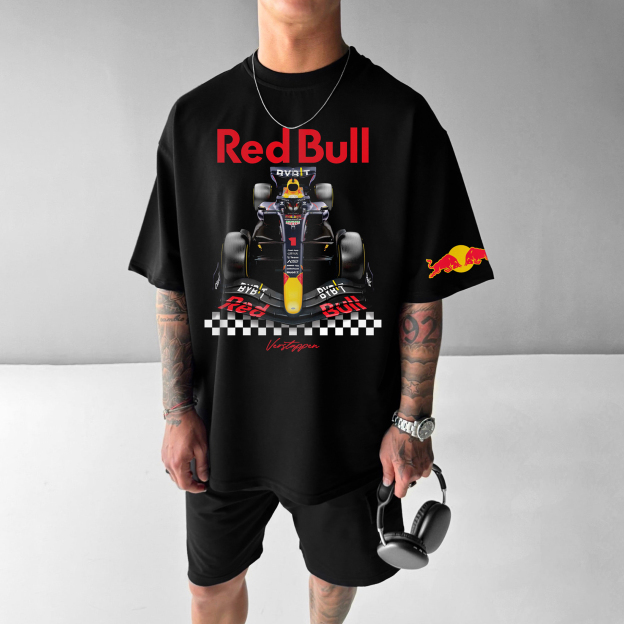 Unisex Casual Racing Print T-Shirt