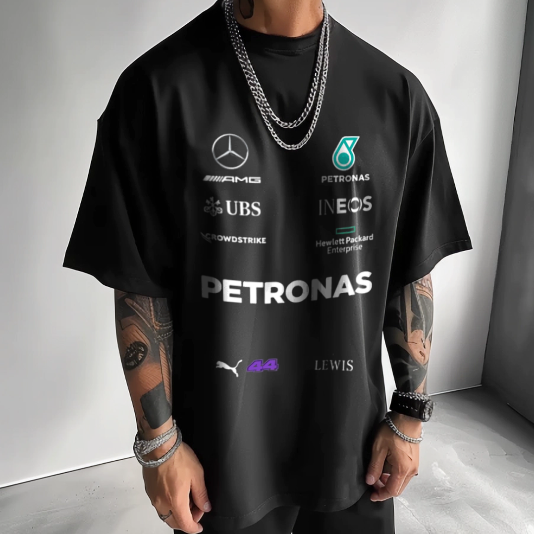 Racing Print Loose Short Sleeve T-shirt