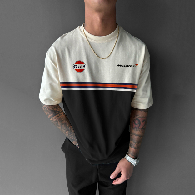 Men's Casual Contrast Racing T-shirt