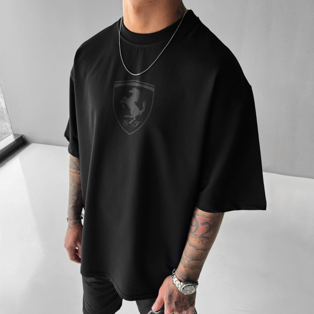 Unisex Casual Sports Car Print T-shirt