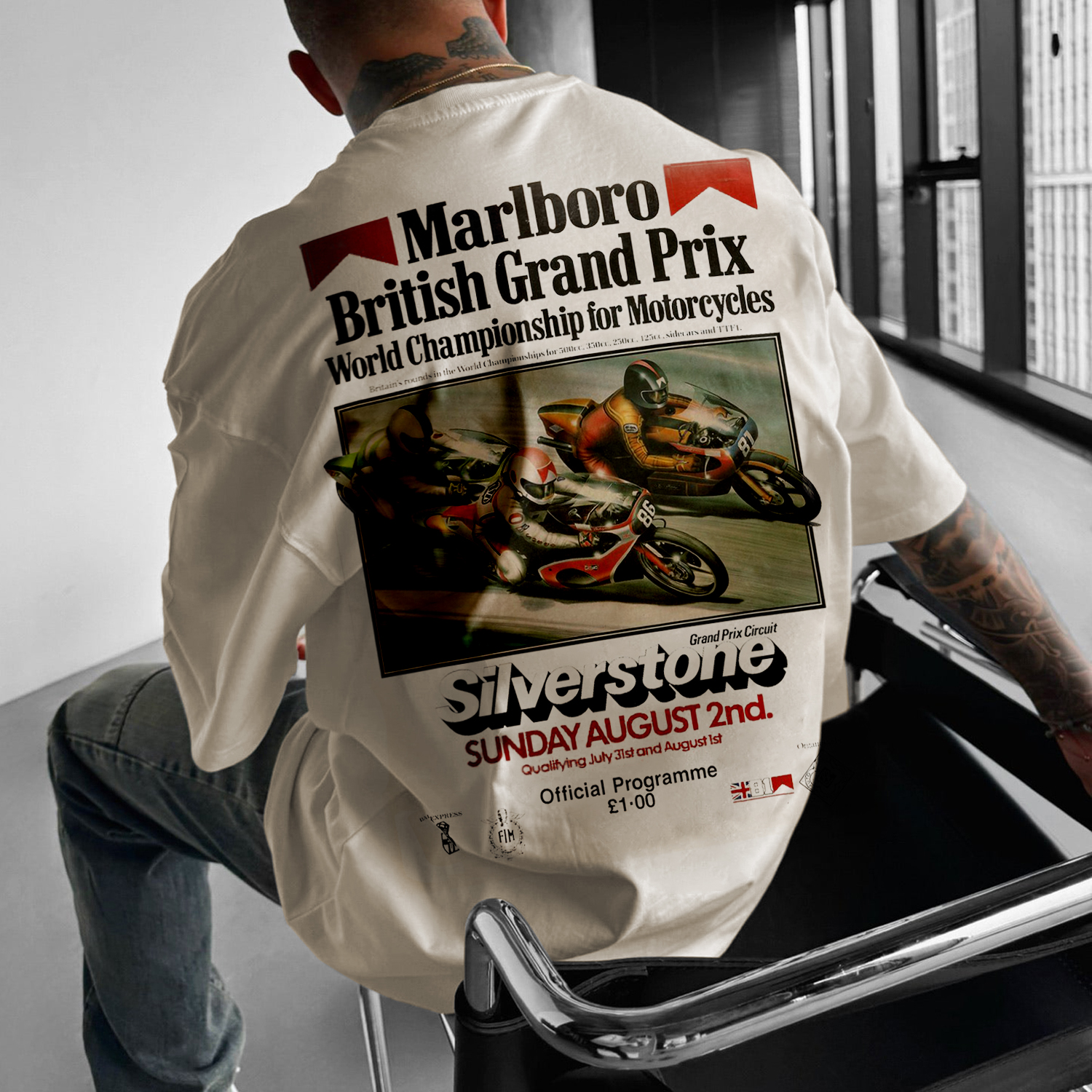 Casual Letter Motorcycle Printed T-shirt
