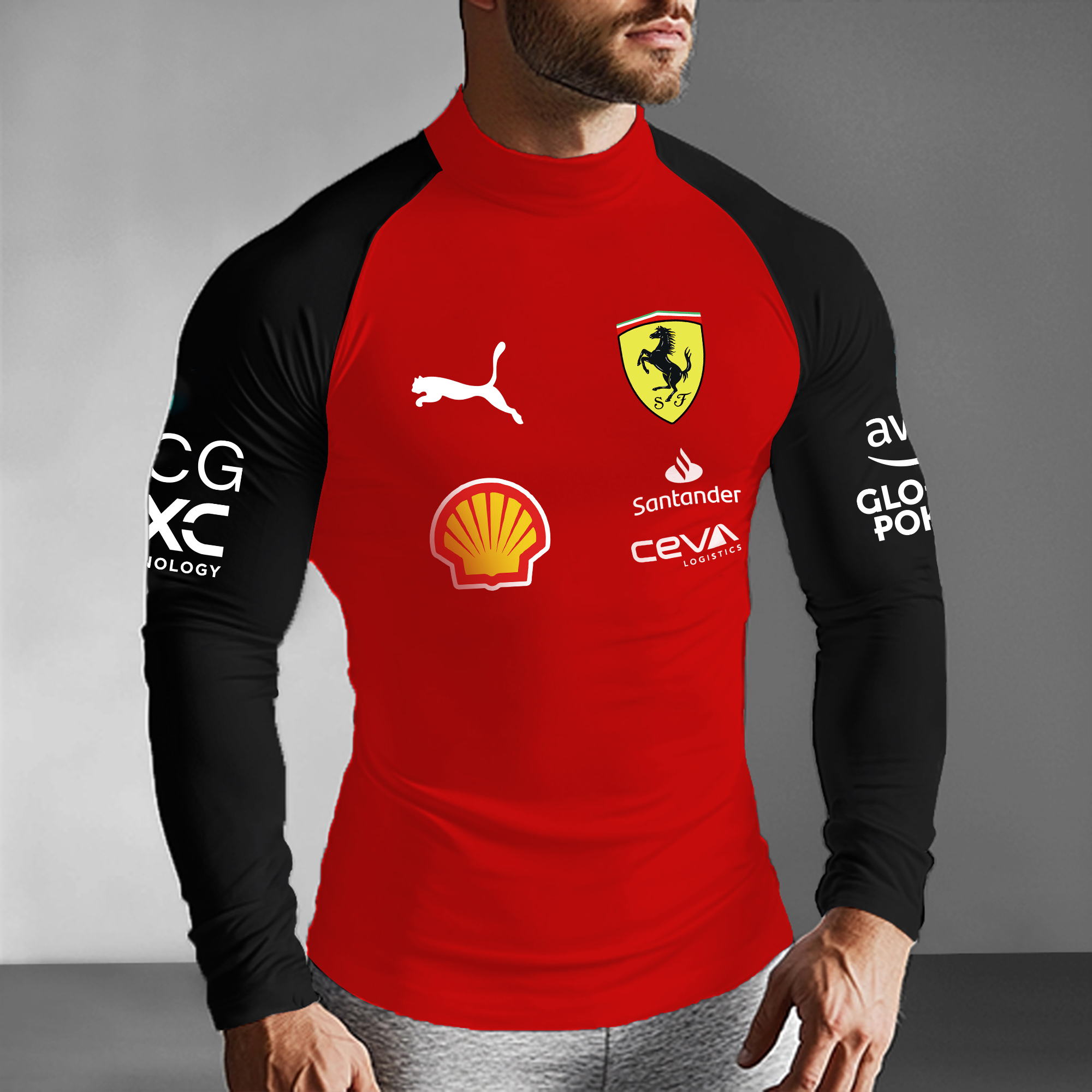Unisex Racing Slim Compression Long Sleeve T-Shirt