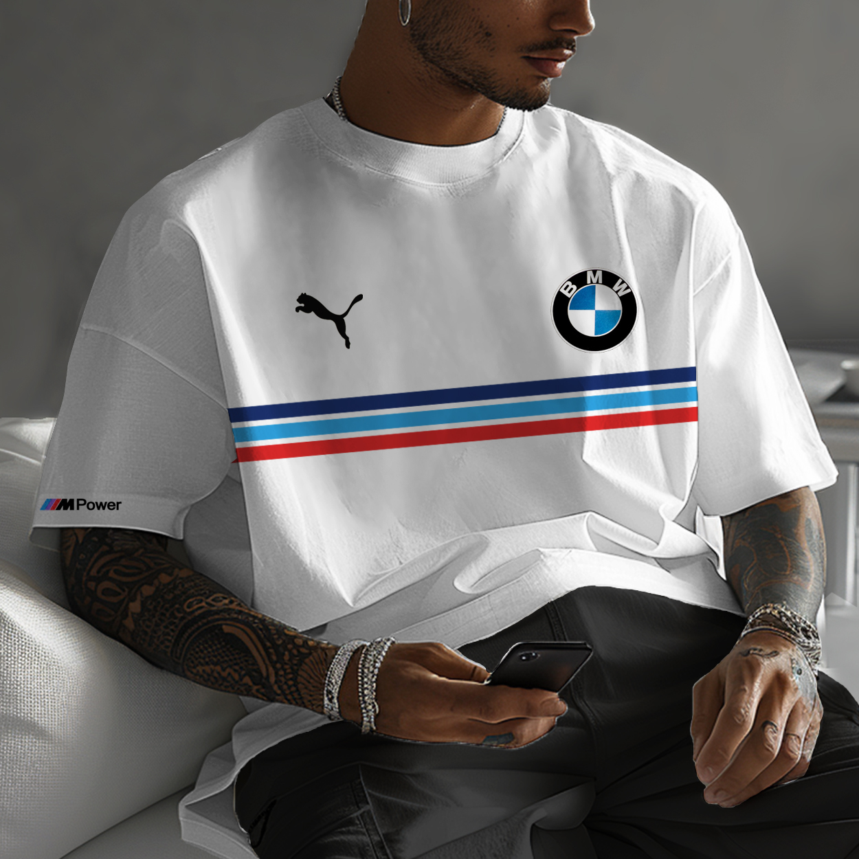 Unisex Racing Car Printed Oversized T-shirt