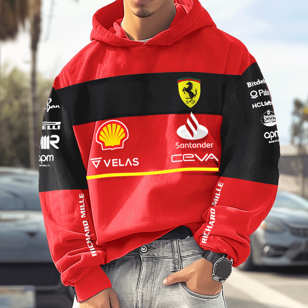 Unisex Vintage Racing Casual Print Hoodie