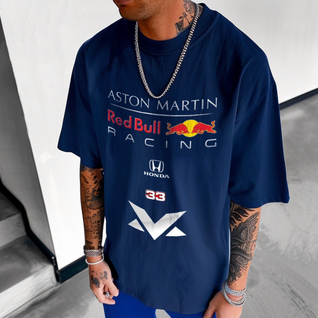 Aston Martin Racing Team Collaboration Fashion Printed Logo T-Shirt
