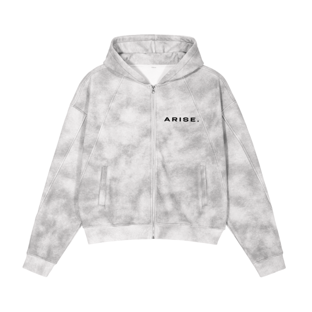 Shadow Monarch Streetwear Washed Zipped Hoodie