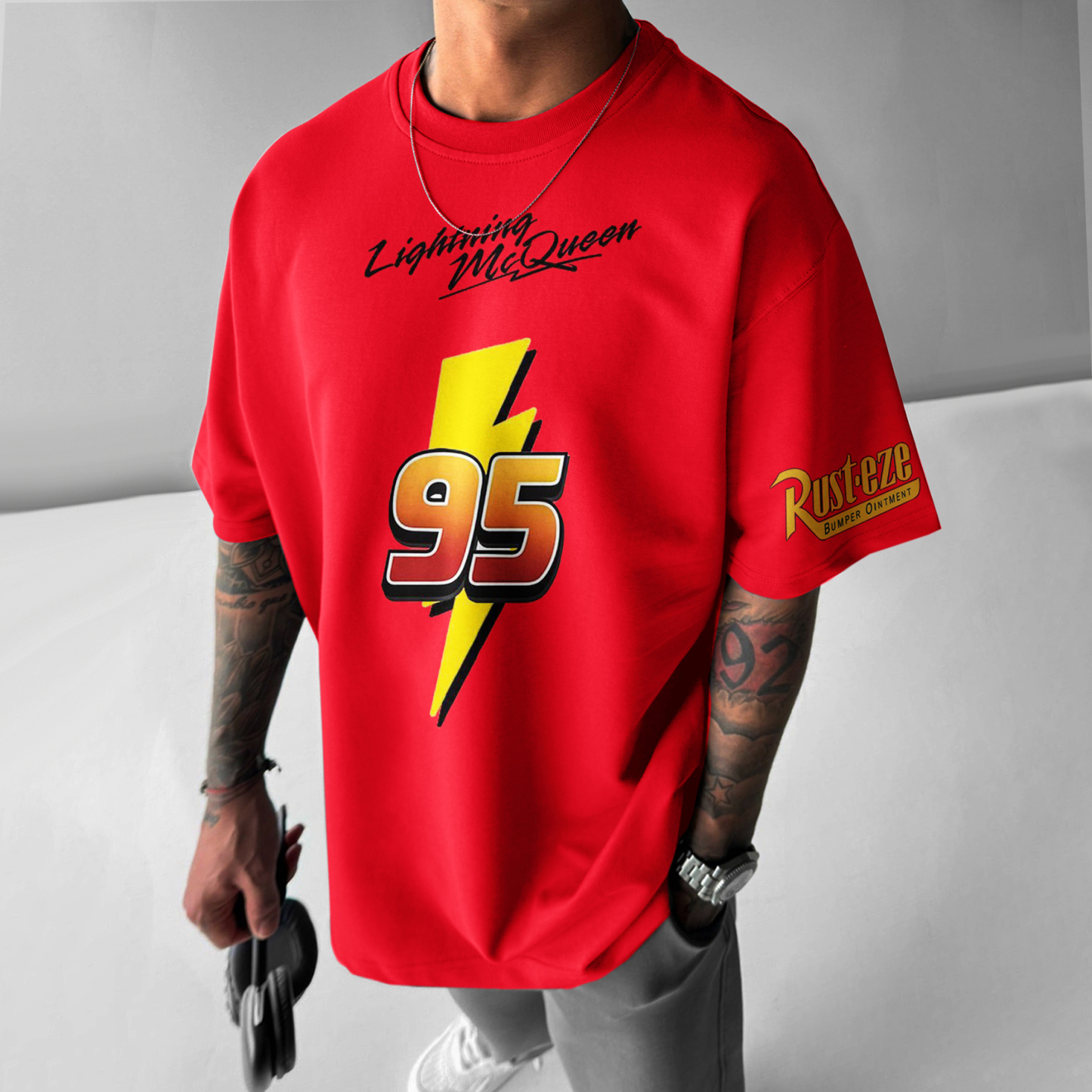 Unisex Casual Racing Print T-Shirt