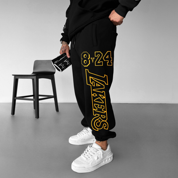 Men's street style basketball print Sweatpants Number 24 Sweatpants