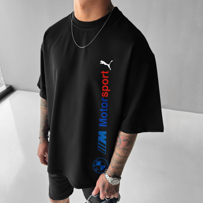 Unisex Casual Sports Car Print T-shirt