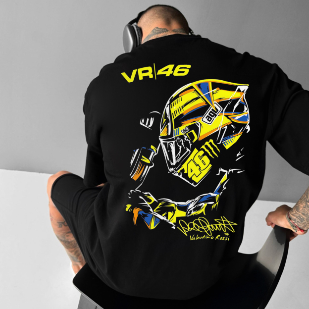 Unisex Casual Oversized 46 Racing Print Printed T-Shirt
