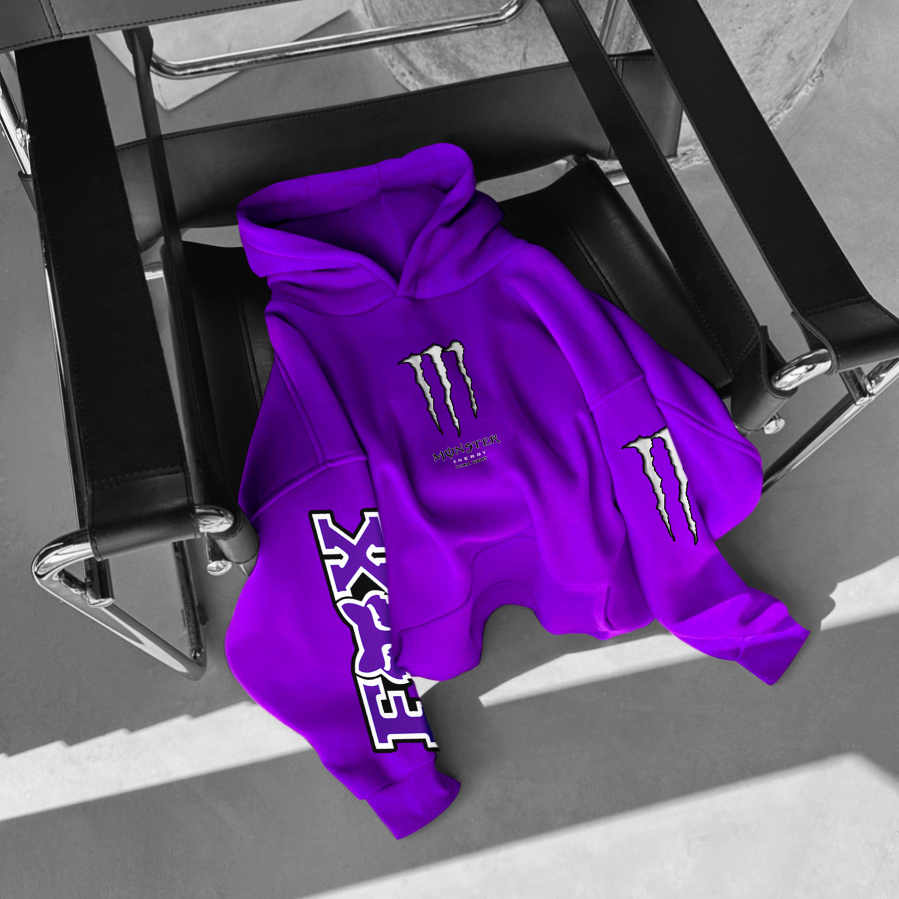 Oversize Racing Graphic Print Hoodie