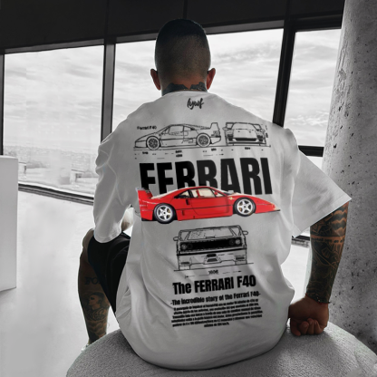 Unisex Oversized Street F40 Graphic Racing Tee