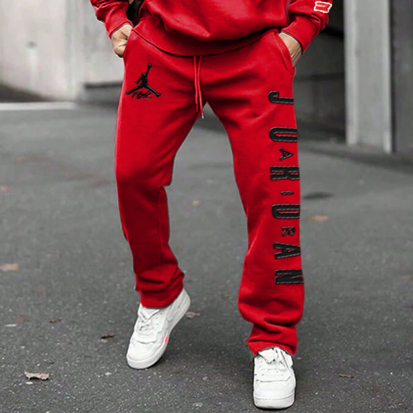 Unisex Jumper Basketball Print Casual Rose Red Hoodies And Sweatpants Set