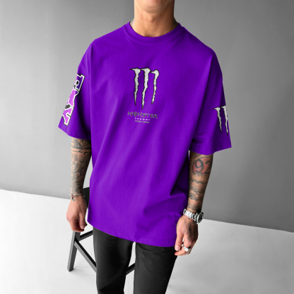 Unisex Casual Oversized Racing Print T-Shirt