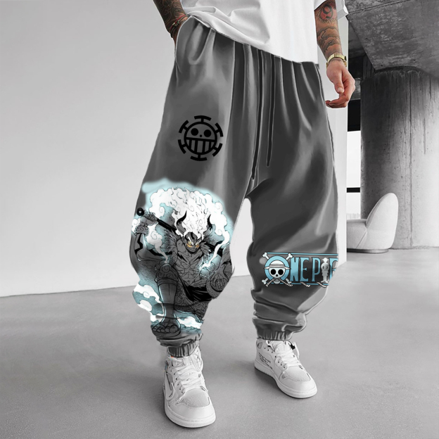 Unisex Anime Graphic Casual Print Oversized Harem Pants-Teegamechanger